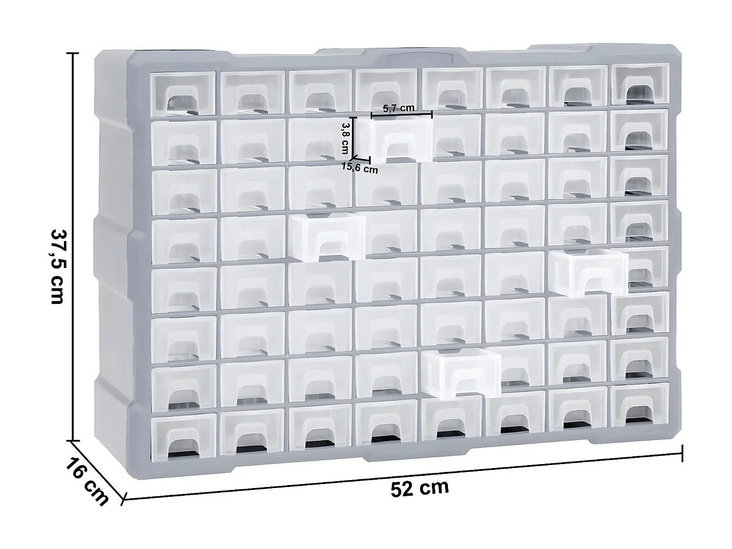 Prolenta Premium -  Organizador multicajones con 64 cajones 52x16x37,5 cm