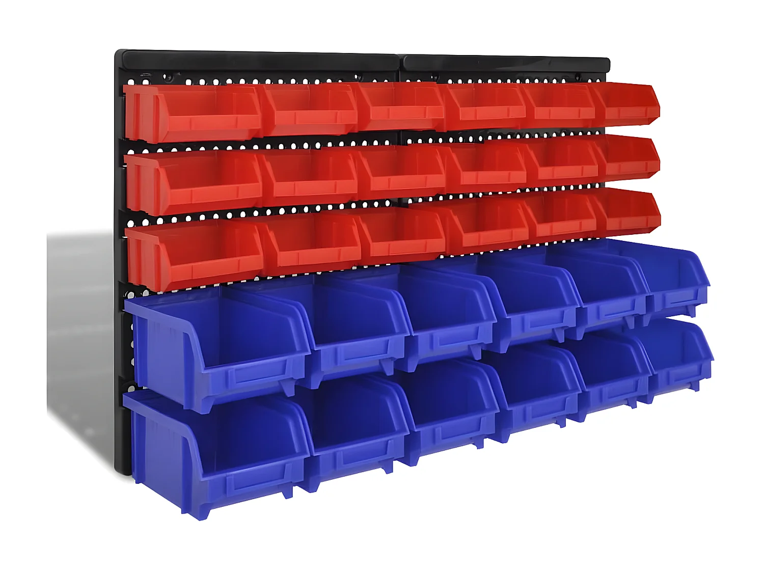 Garden Furniture -  Cajas de almacenaje de garaje de pared 30 pzas azul y rojo