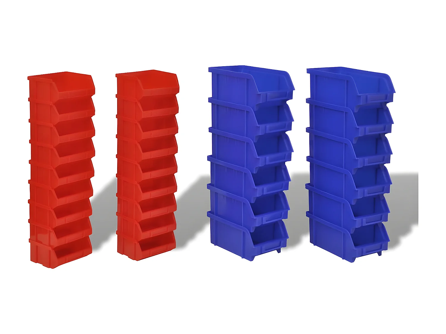 Garden Furniture -  Cajas de almacenaje de garaje de pared 30 pzas azul y rojo