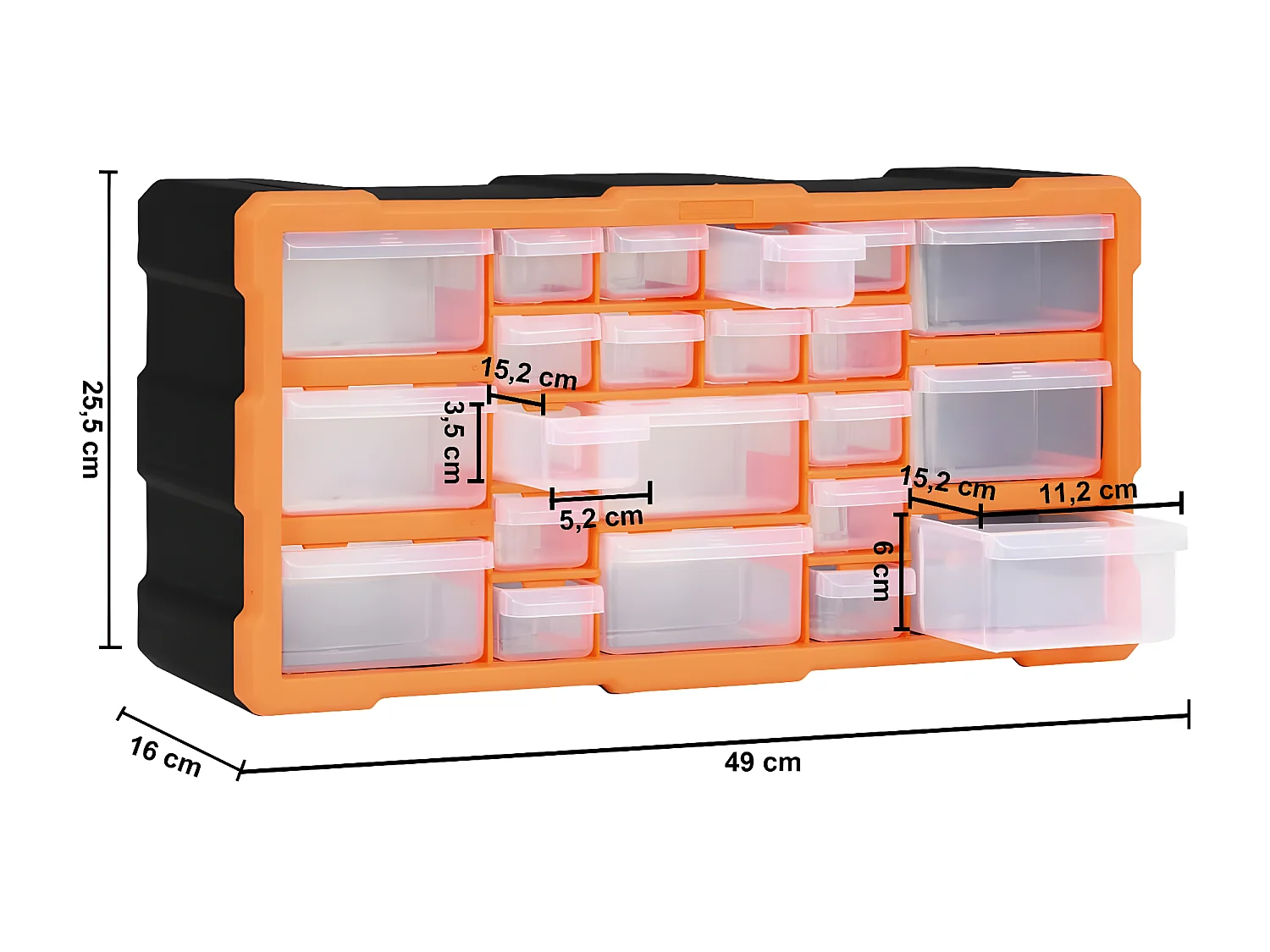 Prolenta Premium - Multi-Schubladen-Organizer mit 22 Schubladen 49x16x25,5 cm