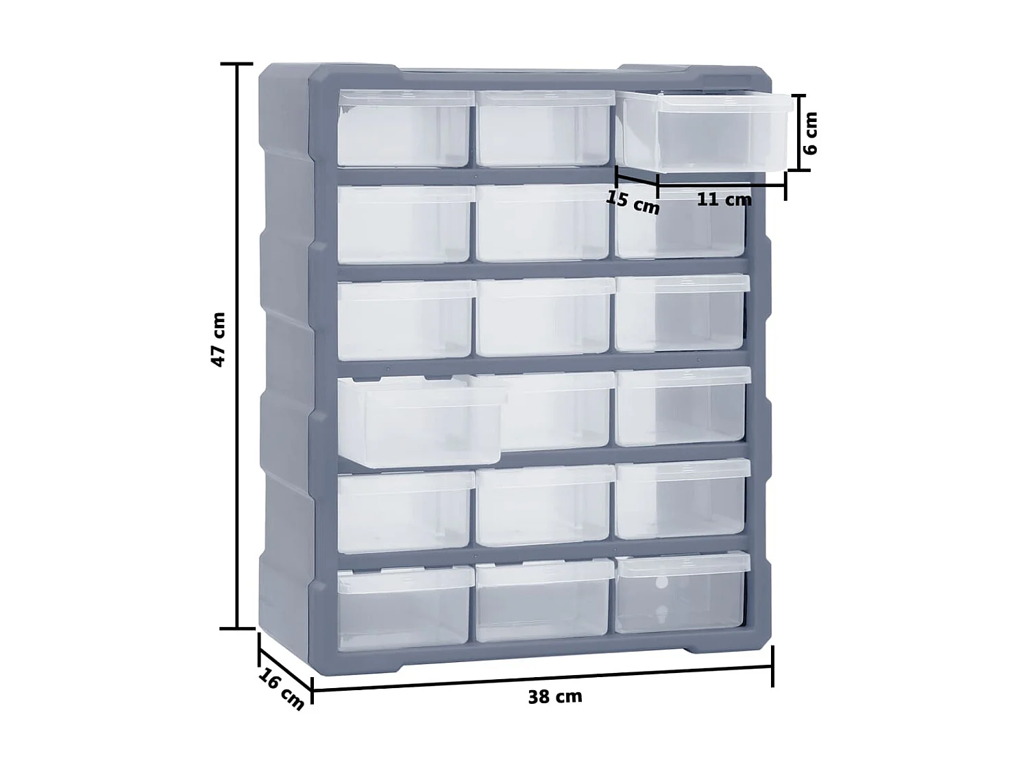 Prolenta Premium -  Organisateur multi-tiroirs avec 18 tiroirs centraux 38x16x47 cm