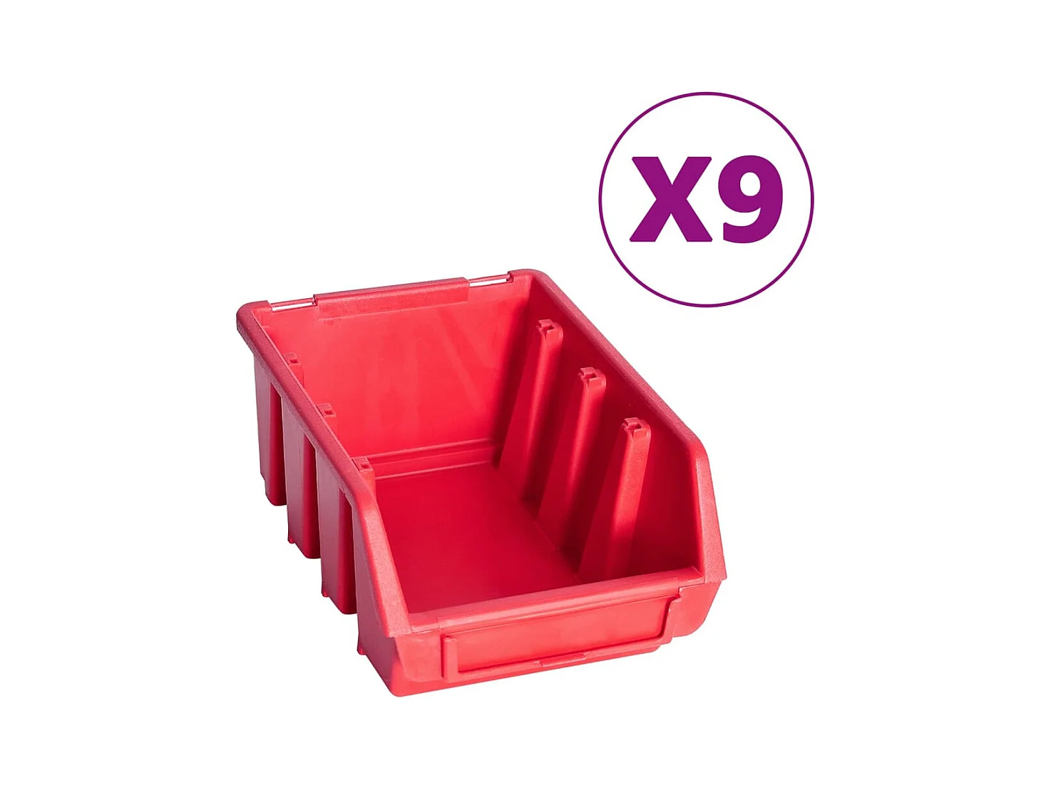 Garden Furniture -  Kit de bacs de stockage et panneaux muraux 103pcs rouge et noir