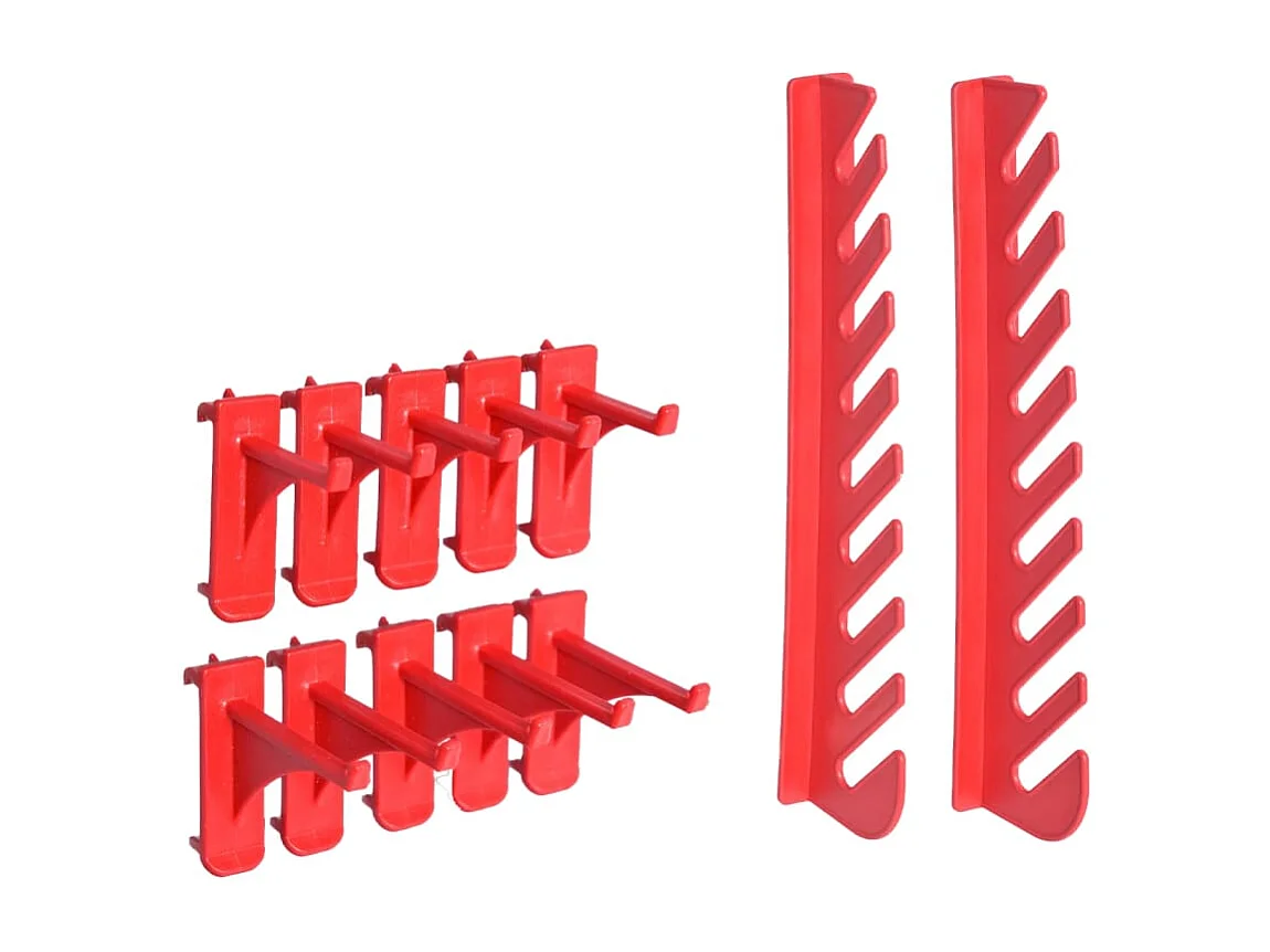 Garden Furniture -  Kit de bacs de stockage et panneaux muraux 103pcs rouge et noir