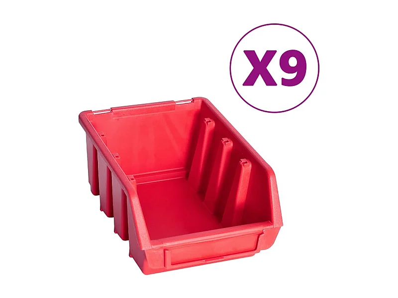 Garden Furniture -  Kit de bacs de stockage et panneaux muraux 103pcs rouge et noir