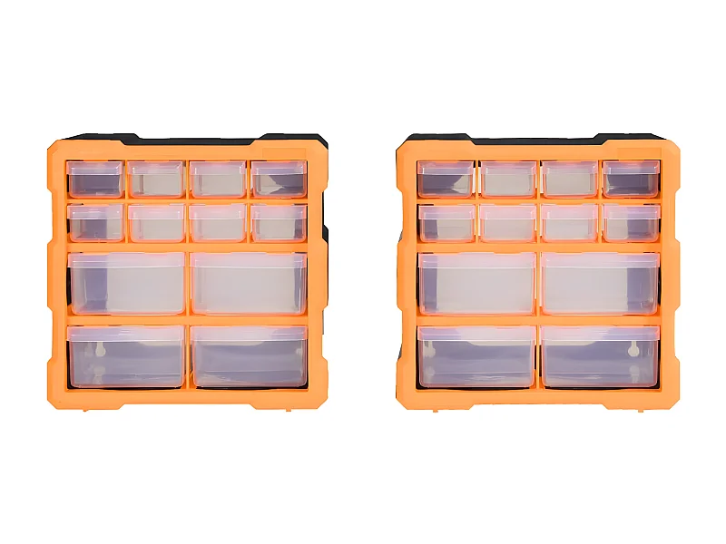 Maison Exclusive Organizadores multicajones con 12 cajones 2 uds 26,5x16x26 cm