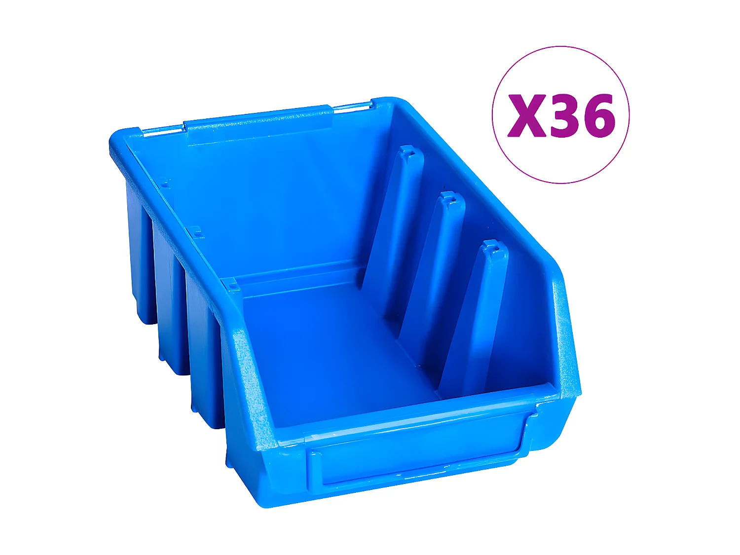 Trinda  Kit de bacs de stockage avec panneaux muraux 96 pcs Bleu