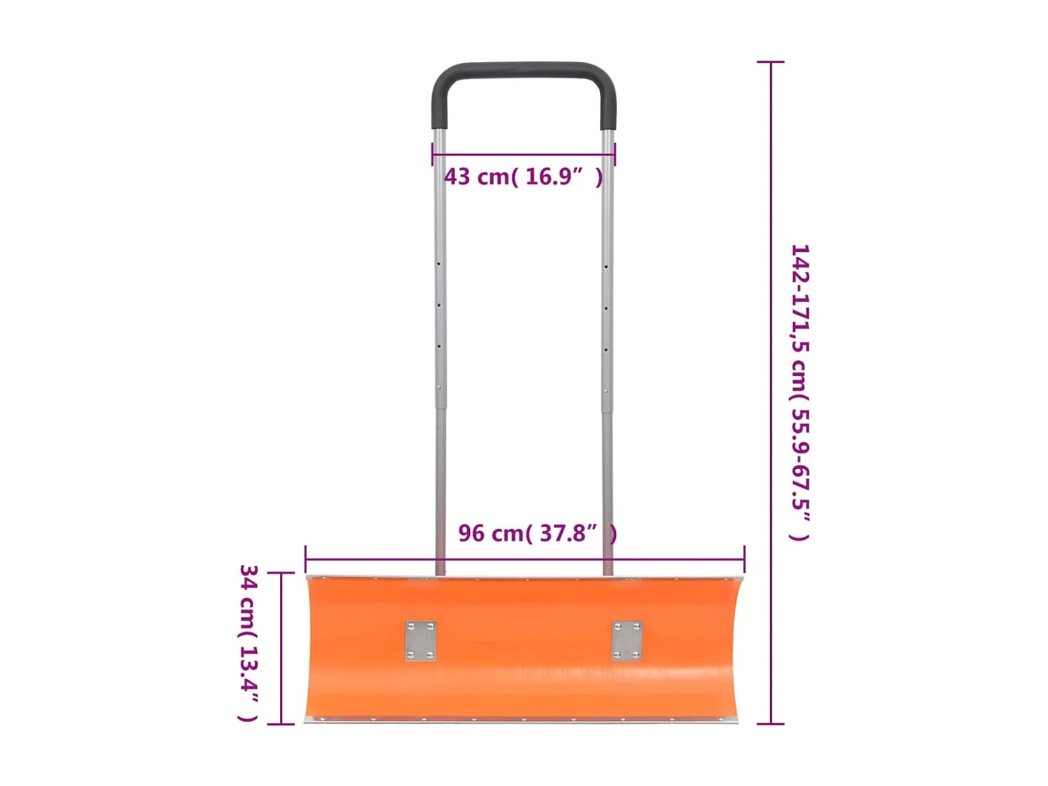 Prolenta Premium -  Pelle à neige avec poignée extensible orange 96cm lame en acier