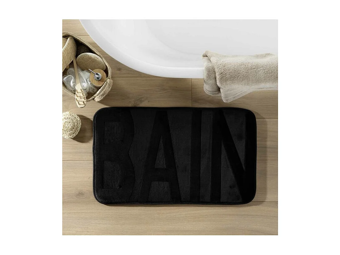 Tapis de Bain Microfibre "Relief" 45x75cm Noir