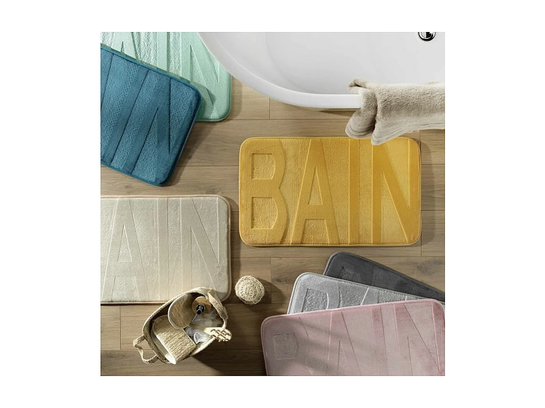 Tapis de Bain Microfibre "Relief" 45x75cm Blanc