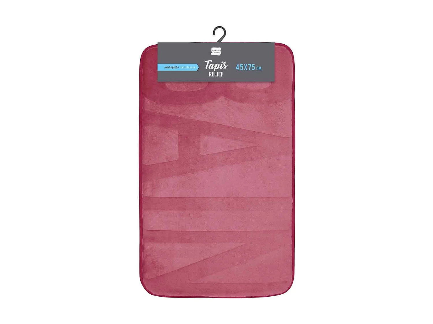 Tapis de Bain Microfibre "Relief" 45x75cm Framboise