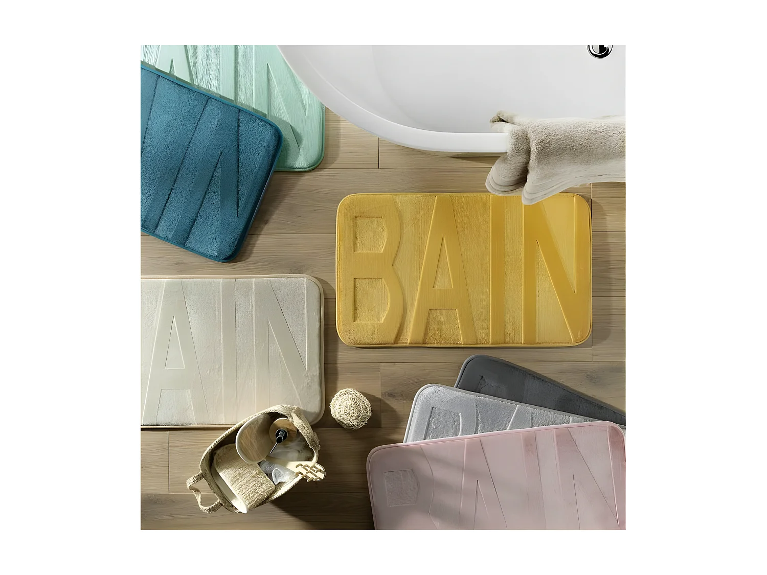 Tapis de Bain Microfibre "Relief" 45x75cm Taupe