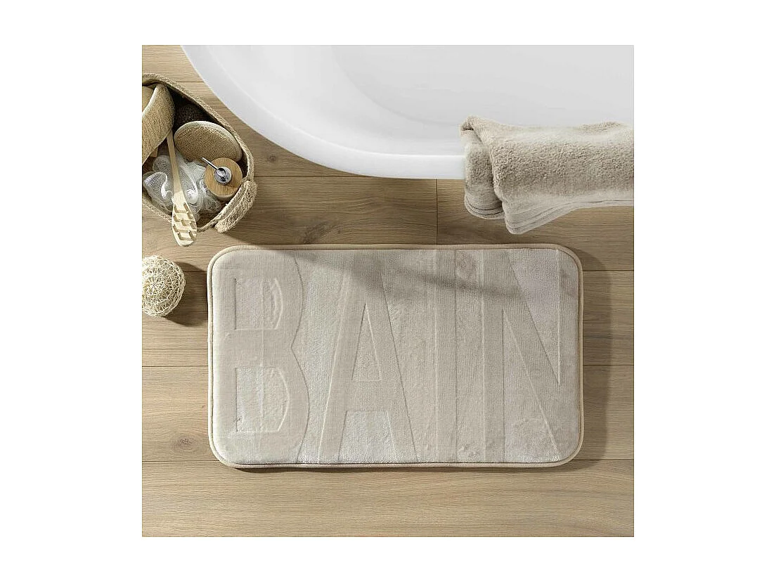Tapis de Bain Microfibre "Relief" 45x75cm Taupe