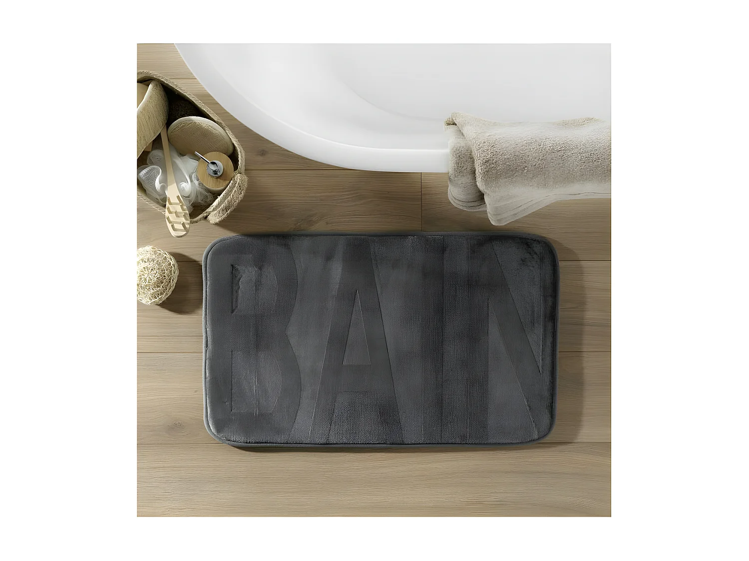 Tapis de Bain Microfibre "Relief" 45x75cm Anthracite