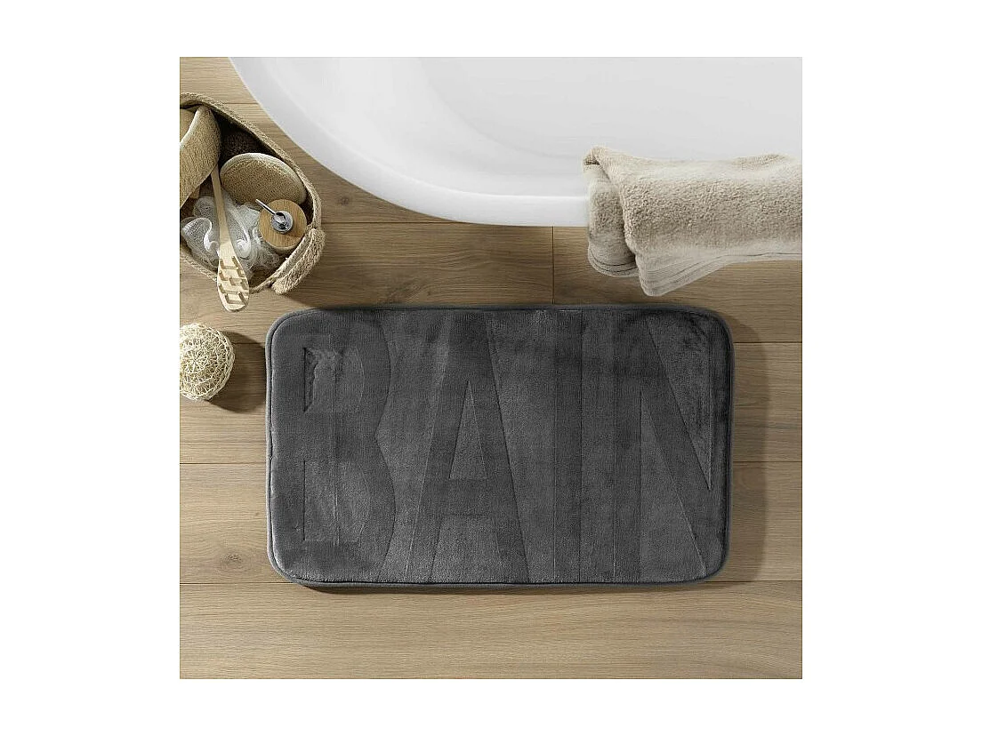 Tapis de Bain Microfibre "Relief" 45x75cm Anthracite