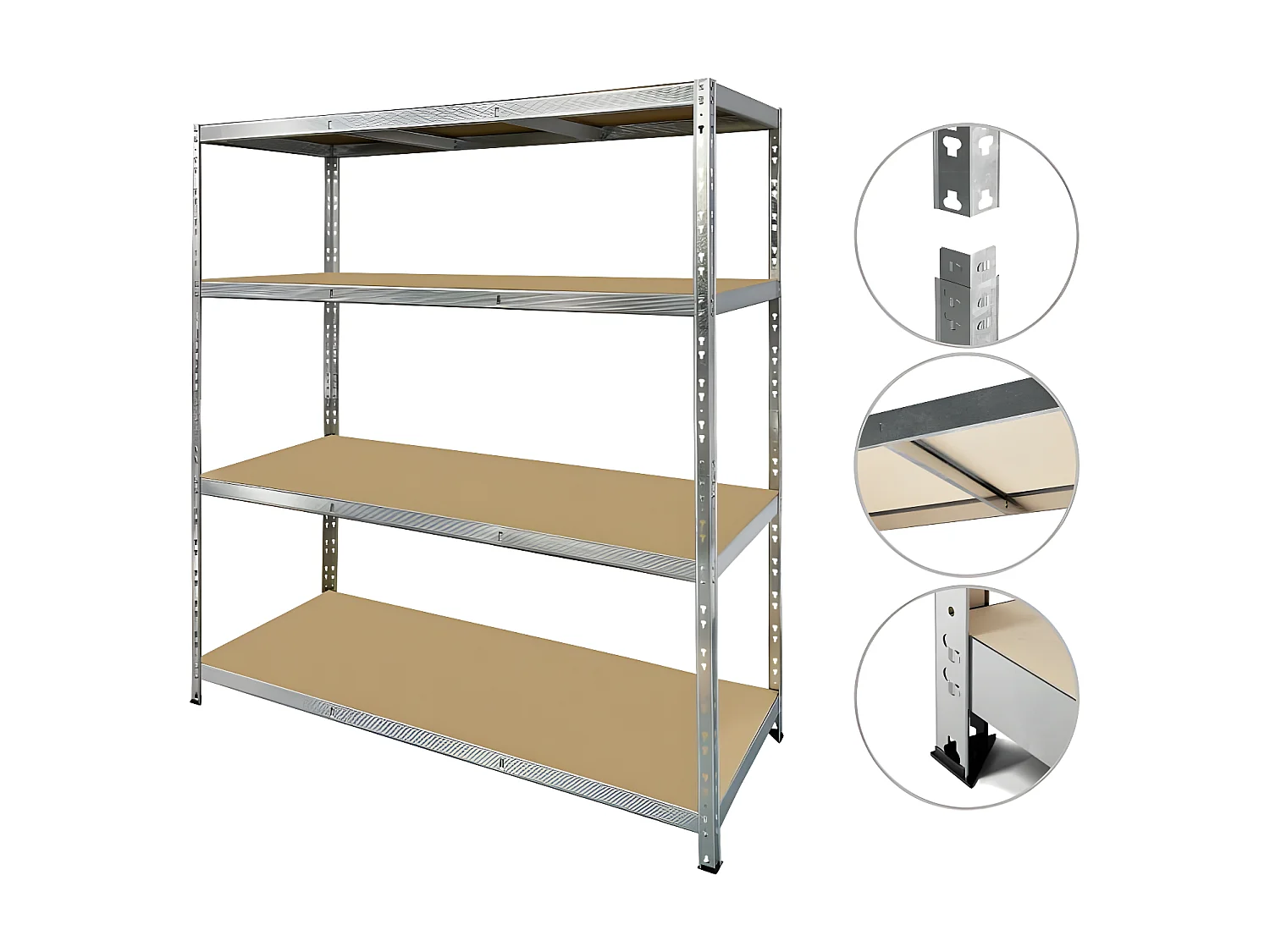 Etagère de rangement modulable et polyvalente pour atelier, garage cave ...Charges Lourdes -180x150x40cm - Gris