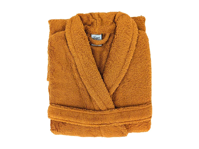 Peignoir col châle ROYAL CRESENT éponge coton taille XL jaune miel