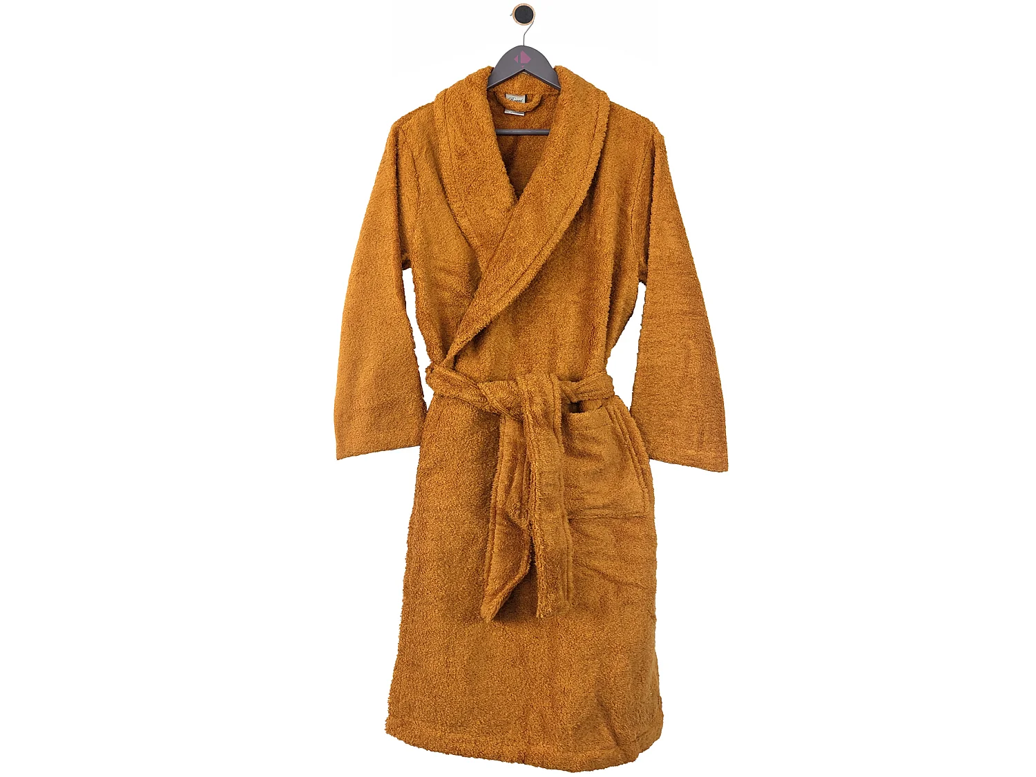 Peignoir col châle ROYAL CRESENT éponge coton taille XL jaune miel