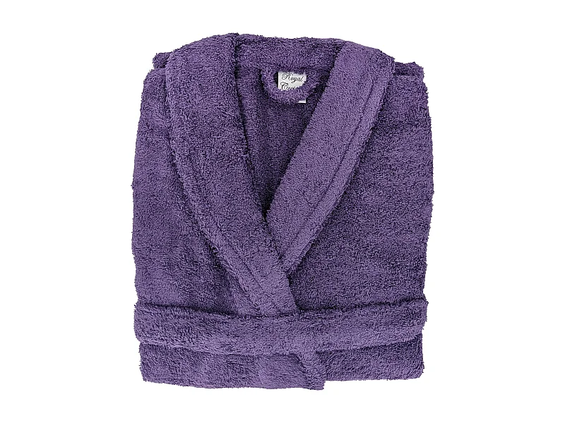 Peignoir col châle ROYAL CRESENT éponge coton taille XL violet prune