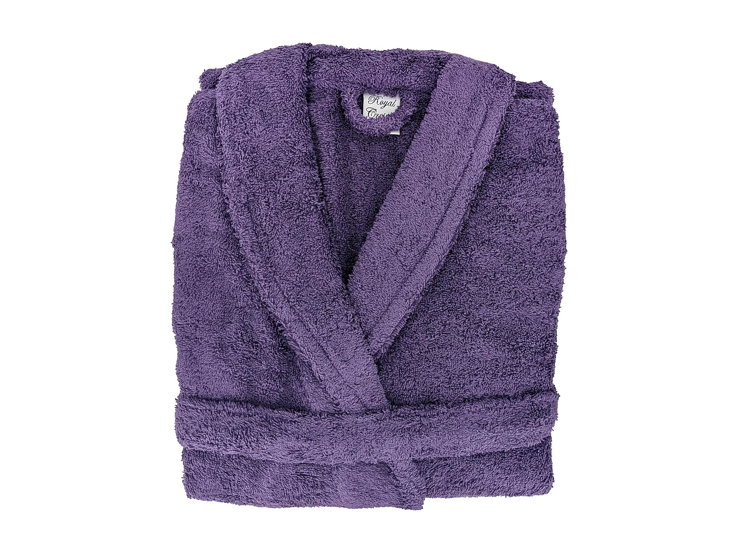 Peignoir col châle ROYAL CRESENT éponge coton taille XL violet prune
