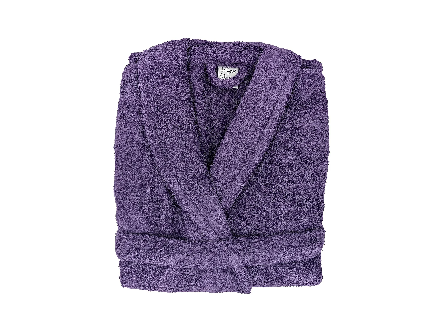 Peignoir col châle ROYAL CRESENT éponge coton taille XL violet prune