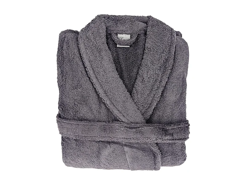 Peignoir col châle ROYAL CRESENT éponge coton taille L gris acier