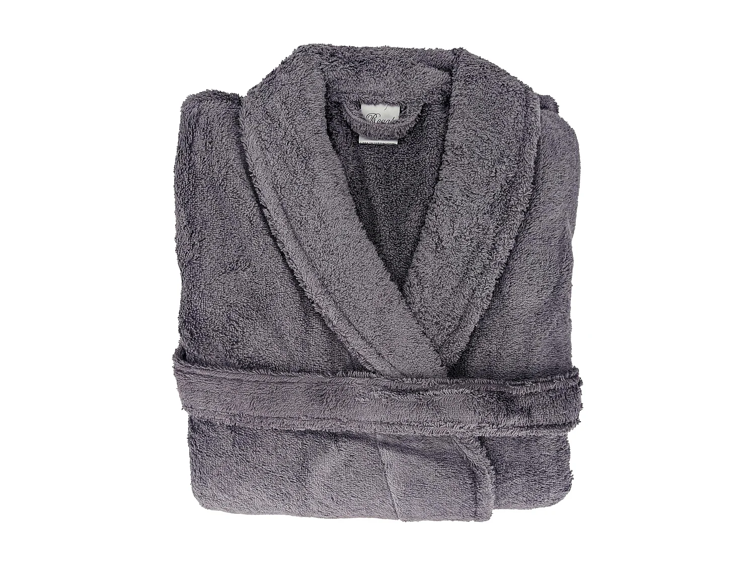 Peignoir col châle ROYAL CRESENT éponge coton taille L gris acier