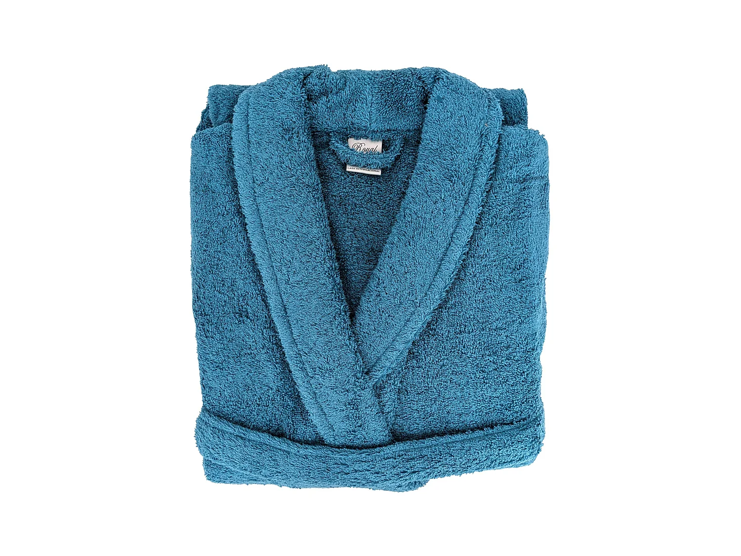Peignoir col châle ROYAL CRESENT éponge coton taille L bleu céleste