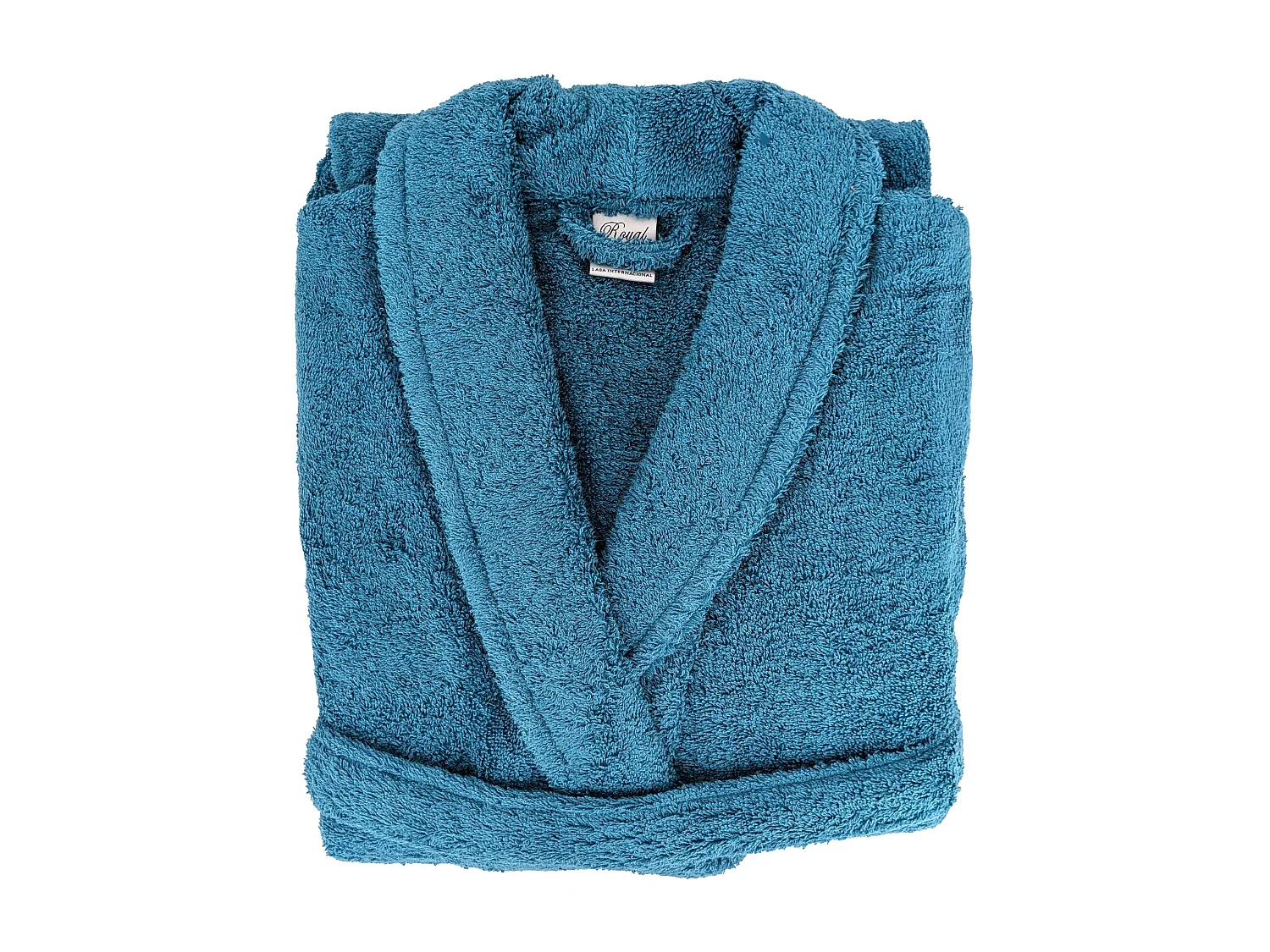 Peignoir col châle ROYAL CRESENT éponge coton taille L bleu céleste