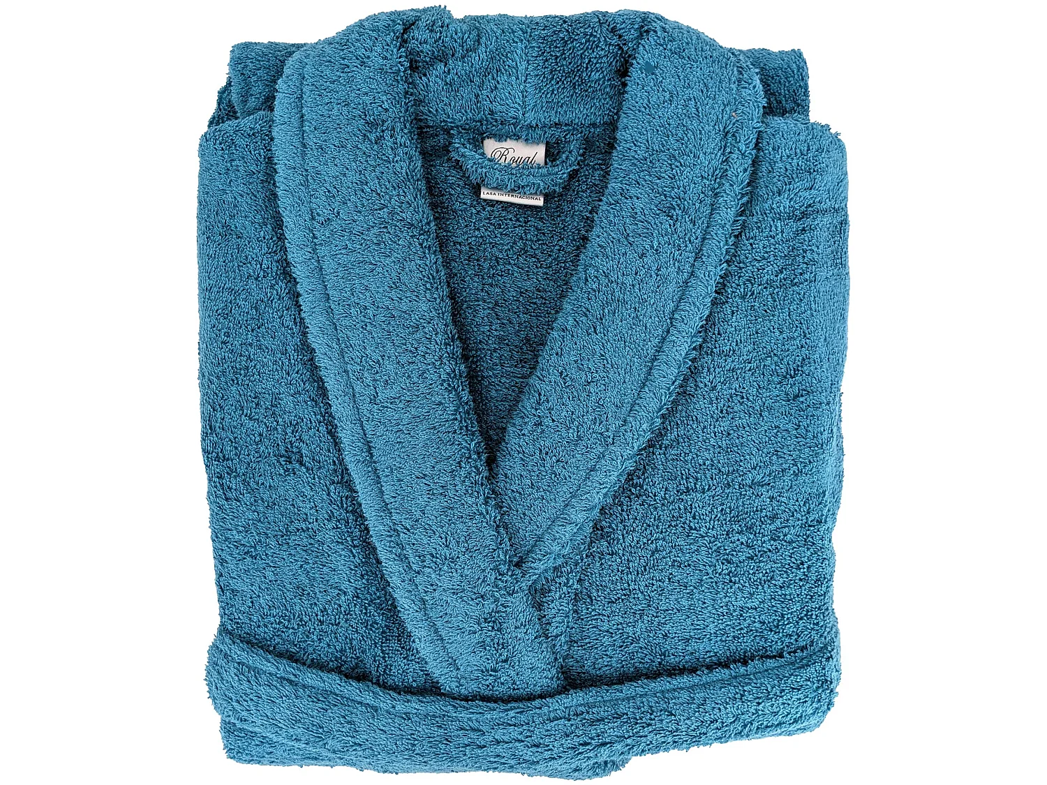 Peignoir col châle ROYAL CRESENT éponge coton taille L bleu céleste