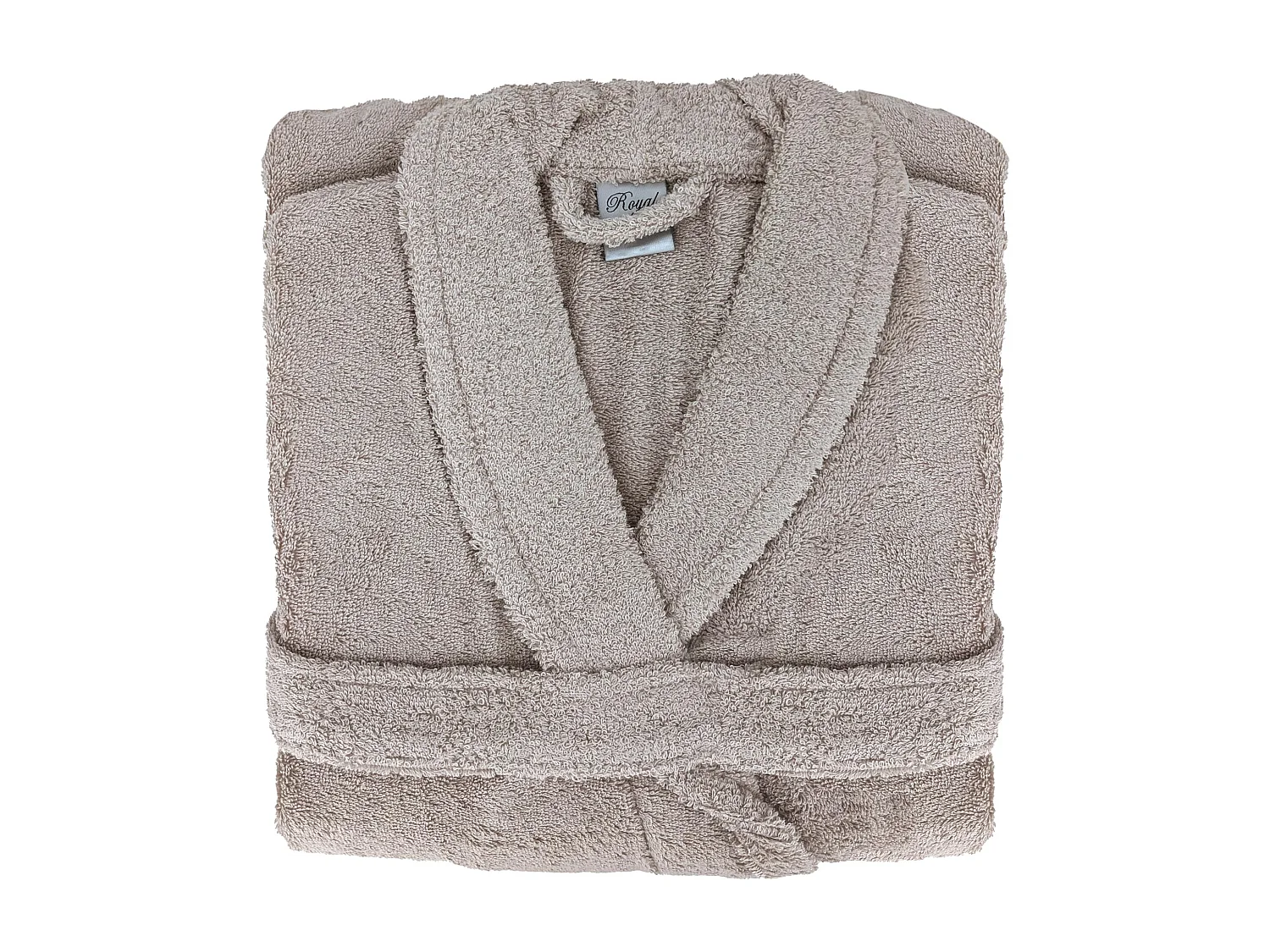 Peignoir col châle ROYAL CRESENT éponge coton taille M marron gris craie