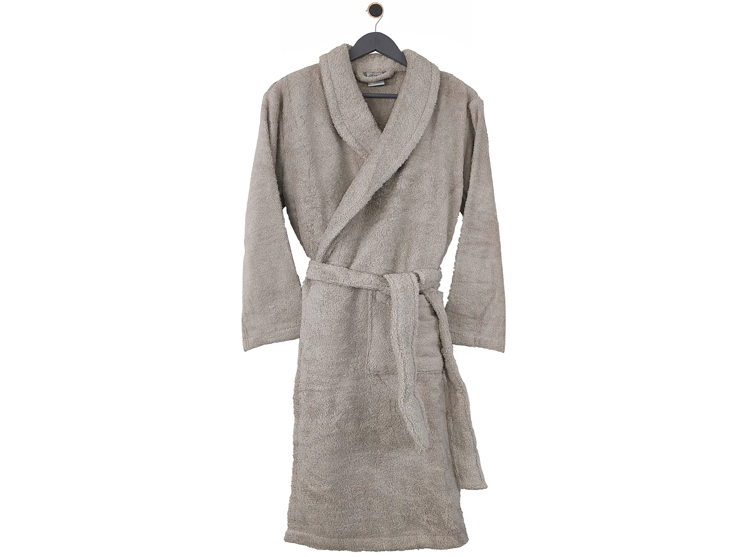 Peignoir col châle ROYAL CRESENT éponge coton taille M marron gris craie