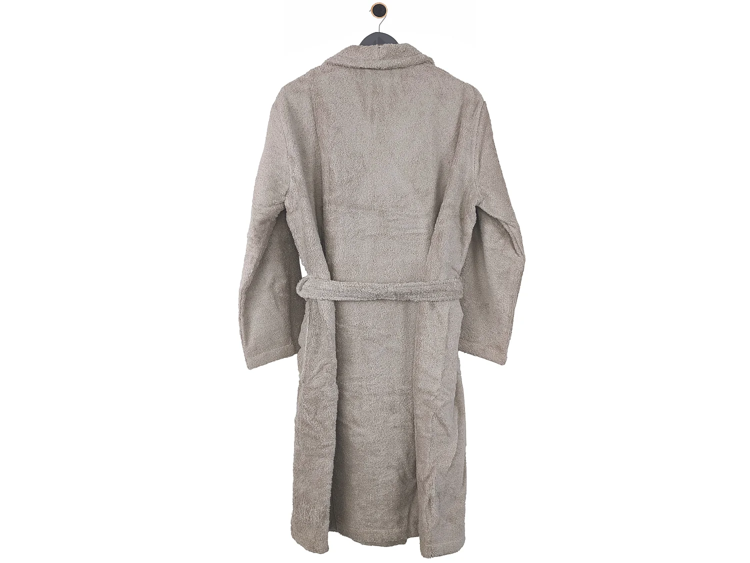 Peignoir col châle ROYAL CRESENT éponge coton taille M marron gris craie