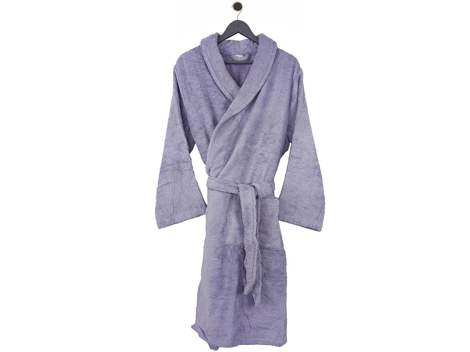 Peignoir col châle ROYAL CRESENT éponge coton taille M bleu lavande