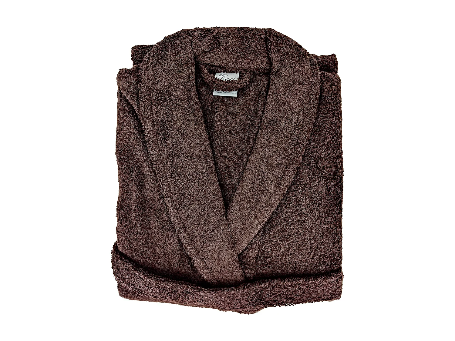 Peignoir col châle ROYAL CRESENT éponge coton taille XL marron taupe