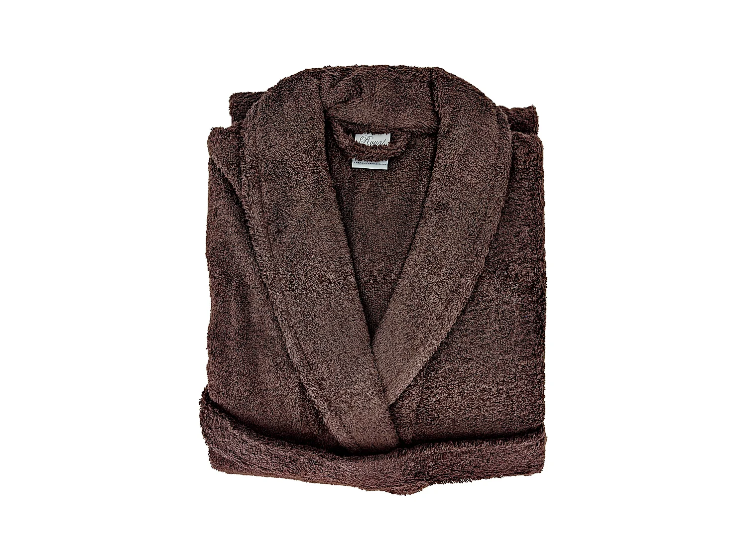 Peignoir col châle ROYAL CRESENT éponge coton taille XL marron taupe