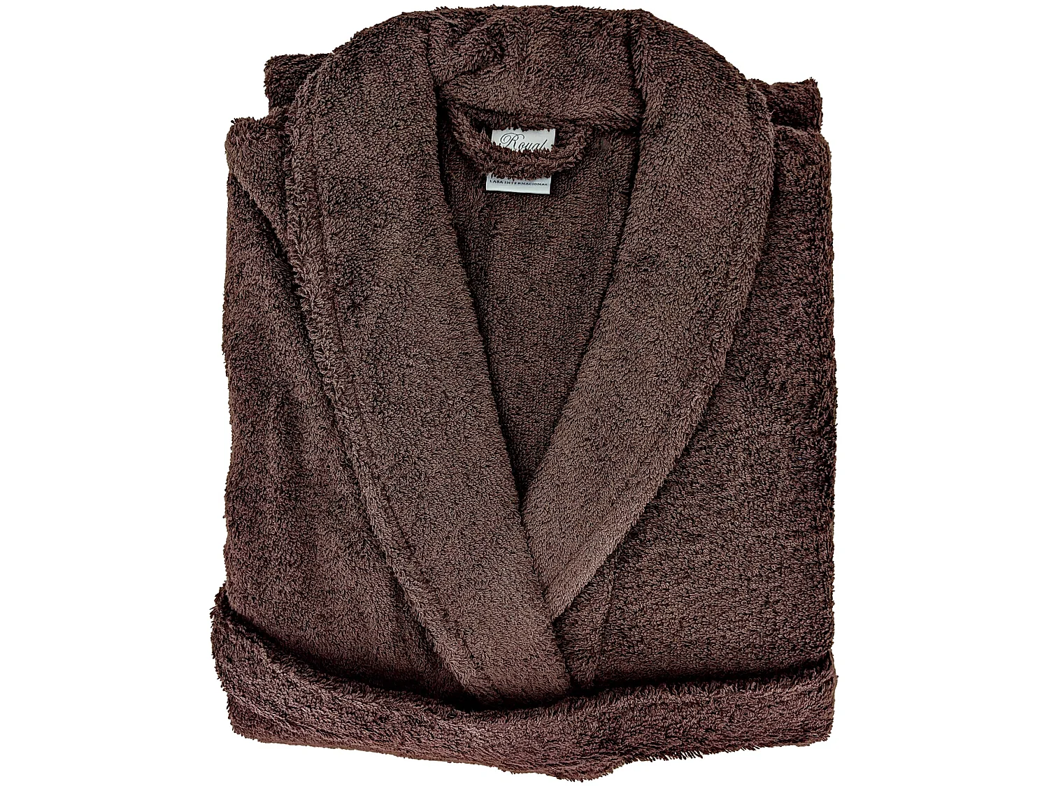 Peignoir col châle ROYAL CRESENT éponge coton taille XL marron taupe