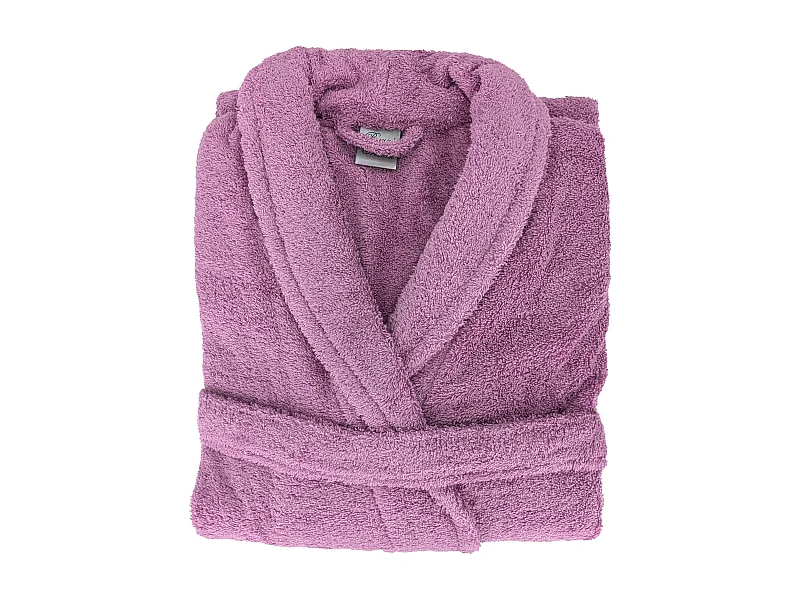 Peignoir col châle ROYAL CRESENT éponge coton taille M rose lavande