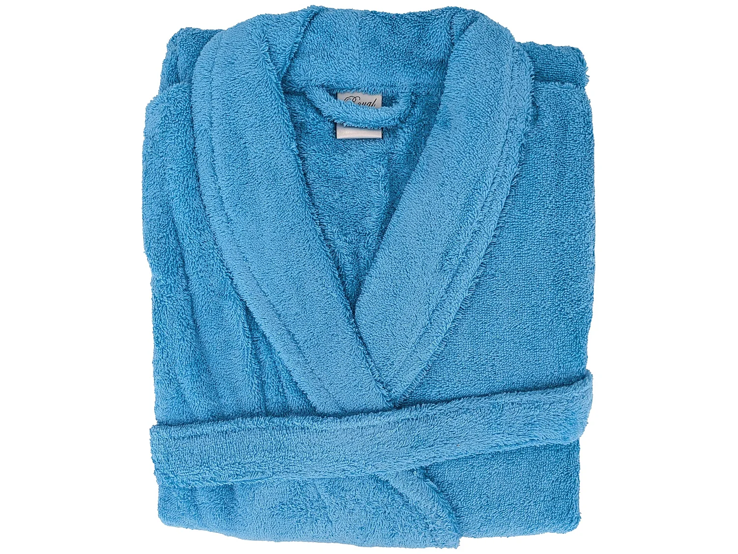 Peignoir col châle ROYAL CRESENT éponge coton taille M bleu ciel
