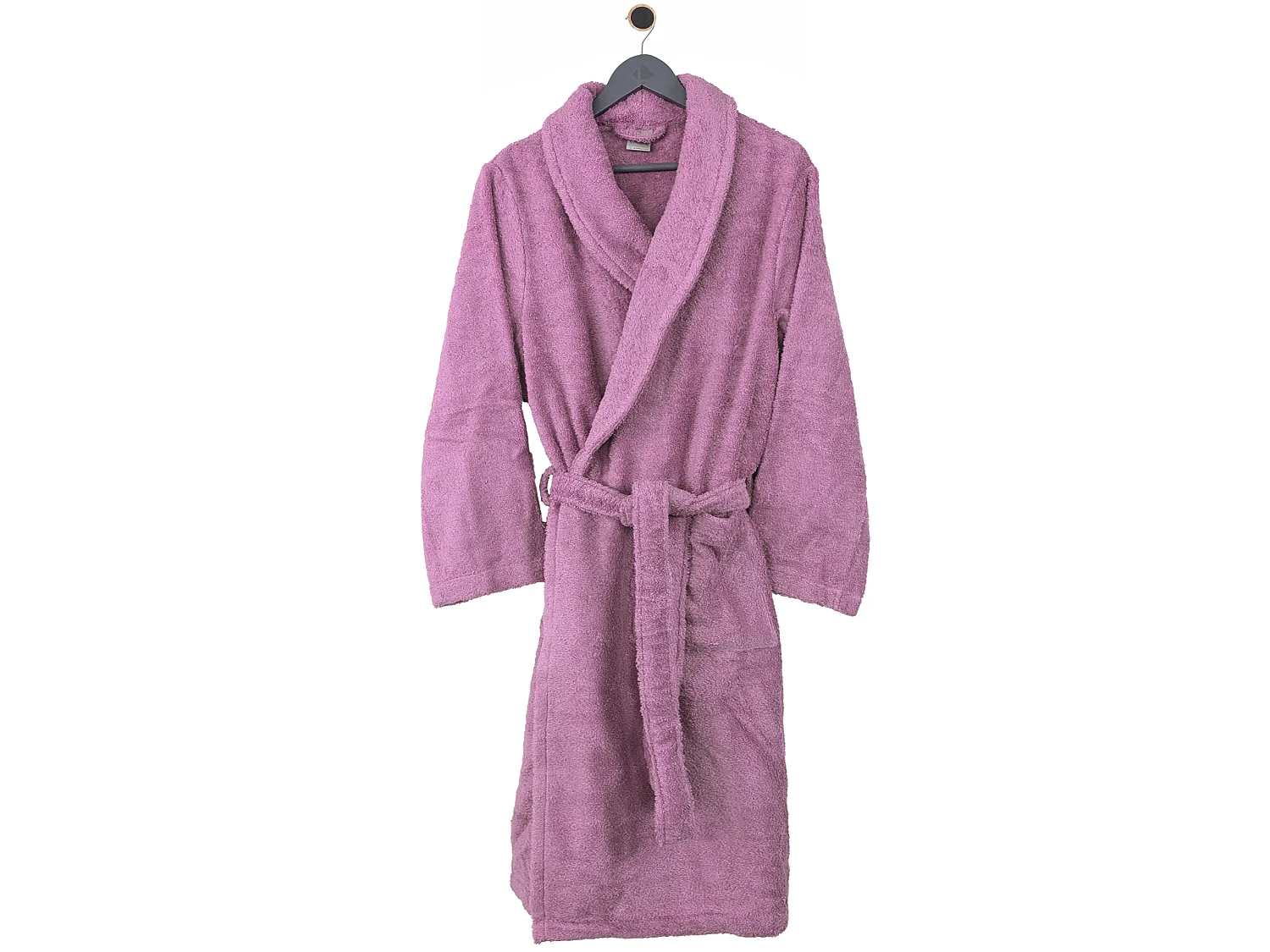 Peignoir col châle ROYAL CRESENT éponge coton taille L rose lavande