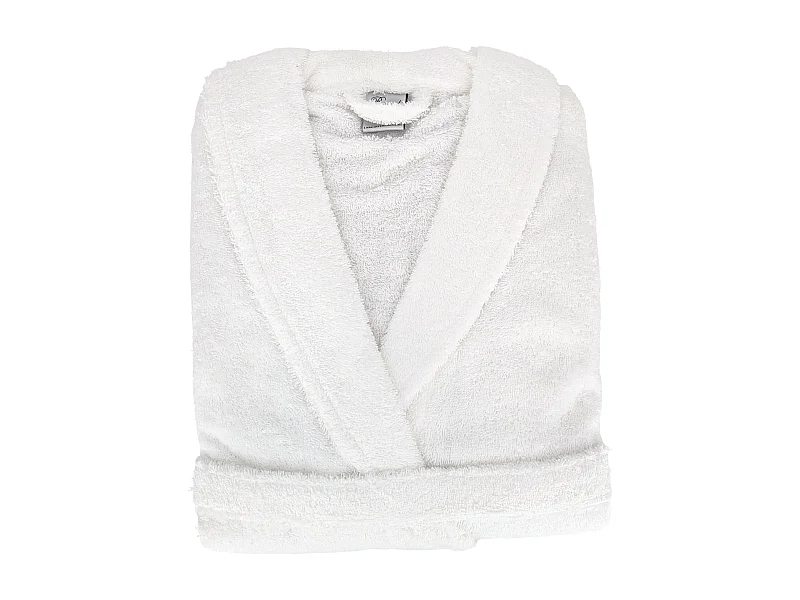 Peignoir col châle ROYAL CRESENT éponge coton taille M blanc