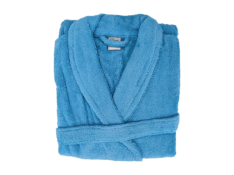 Peignoir col châle ROYAL CRESENT éponge coton taille XL bleu ciel
