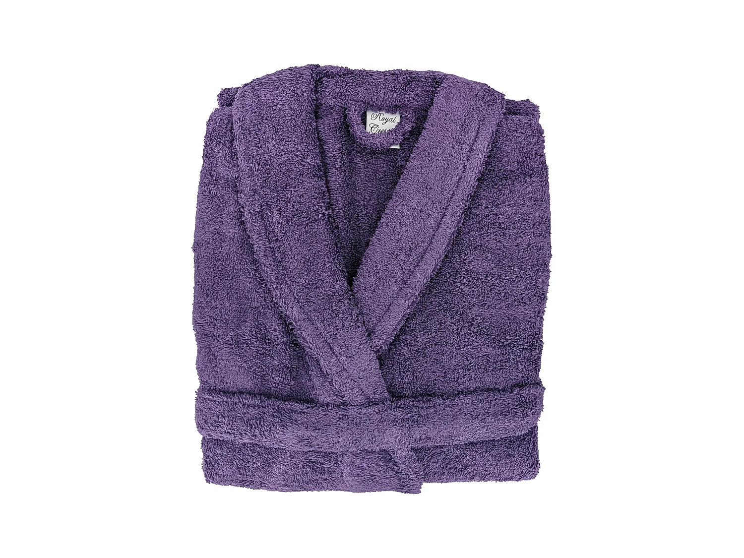 Peignoir col châle ROYAL CRESENT éponge coton taille L violet prune