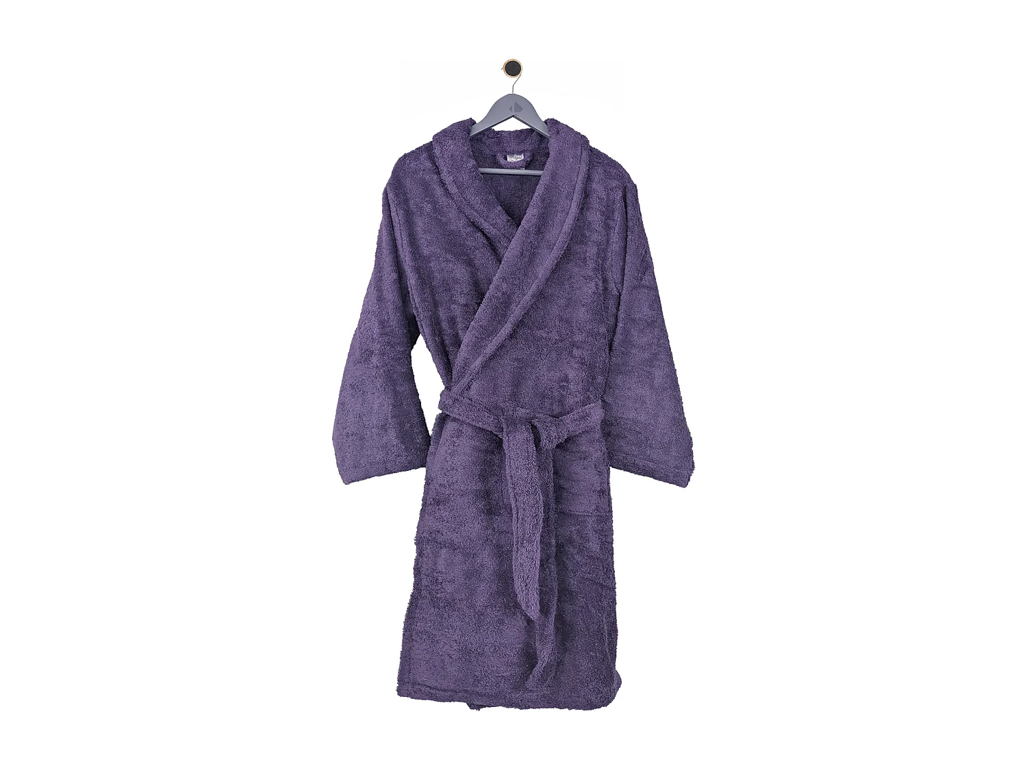 Peignoir col châle ROYAL CRESENT éponge coton taille L violet prune