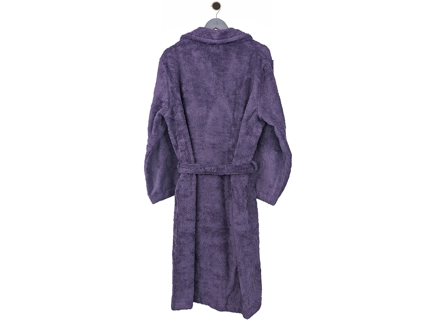 Peignoir col châle ROYAL CRESENT éponge coton taille L violet prune