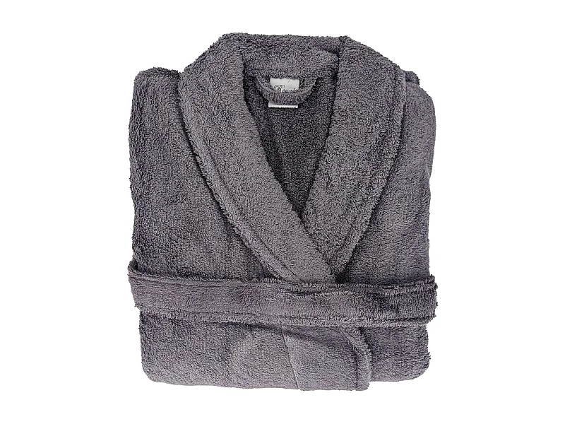 Peignoir col châle ROYAL CRESENT éponge coton taille XL gris acier