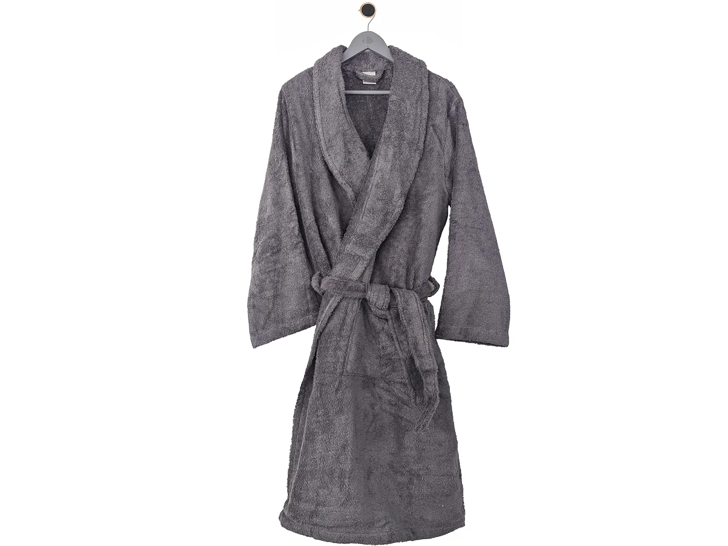 Peignoir col châle ROYAL CRESENT éponge coton taille XL gris acier