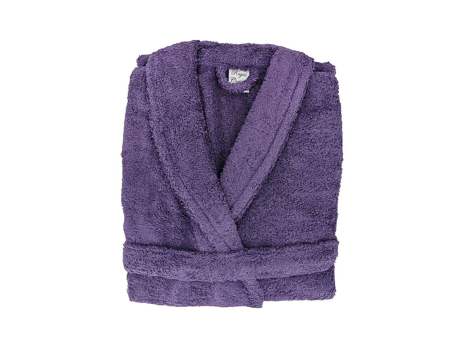 Peignoir col châle ROYAL CRESENT éponge coton taille M violet prune