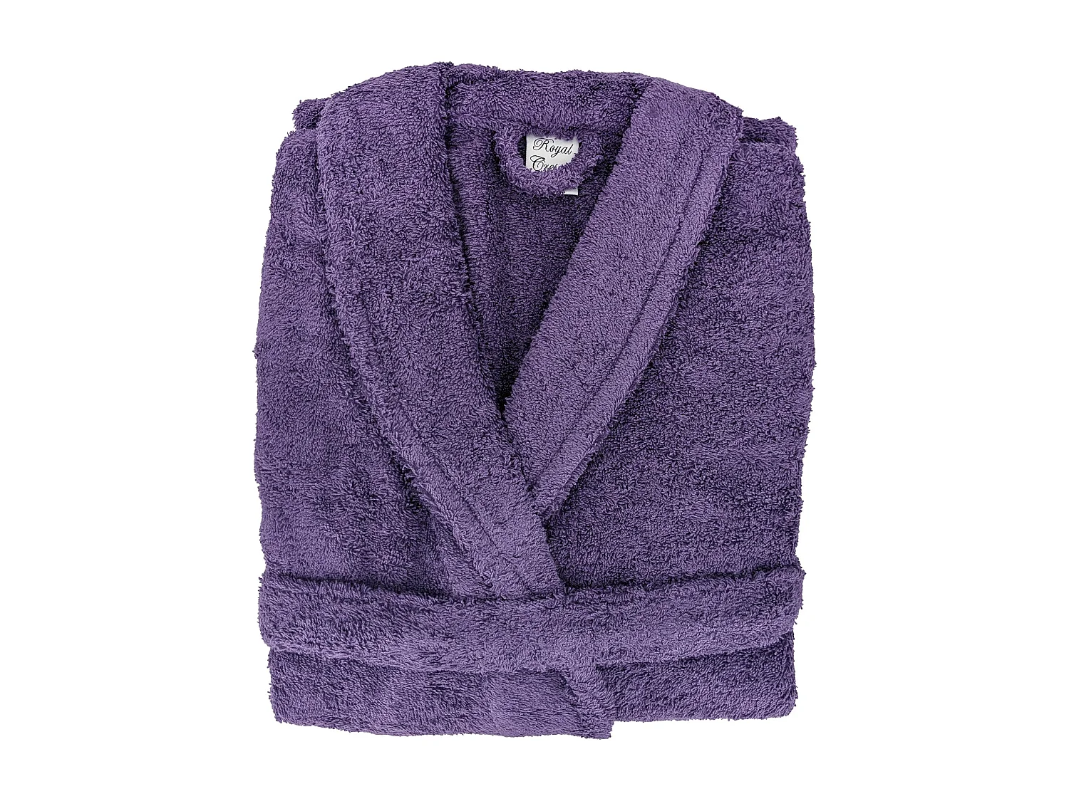 Peignoir col châle ROYAL CRESENT éponge coton taille M violet prune