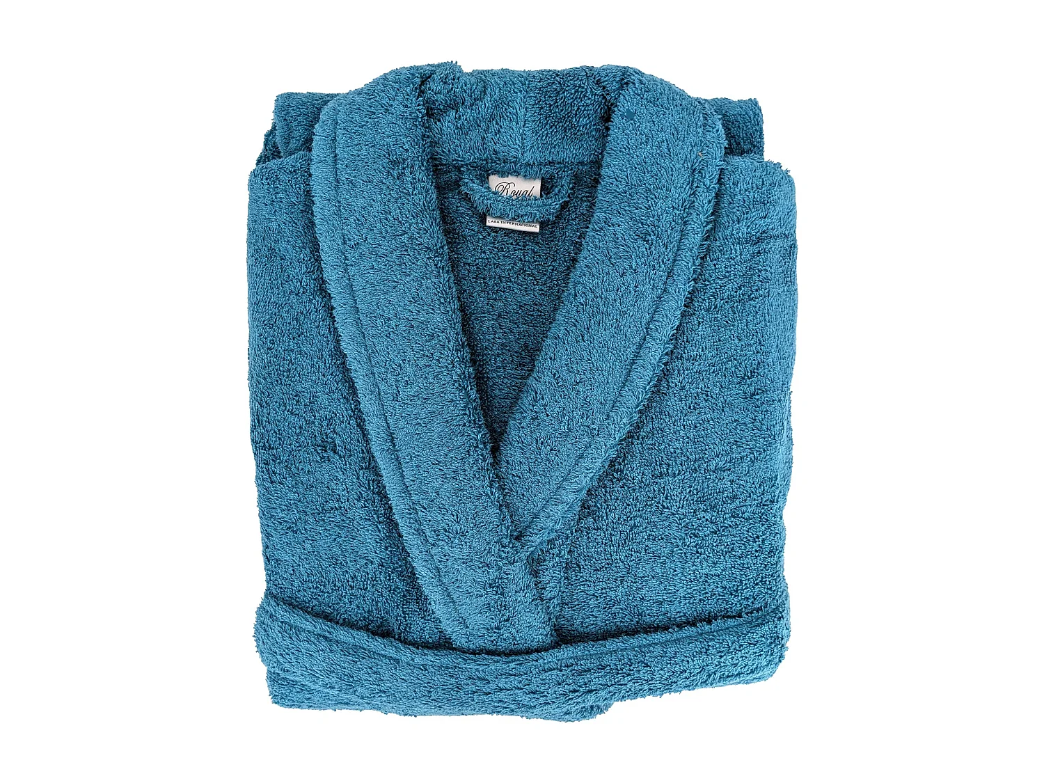 Peignoir col châle ROYAL CRESENT éponge coton taille M bleu céleste