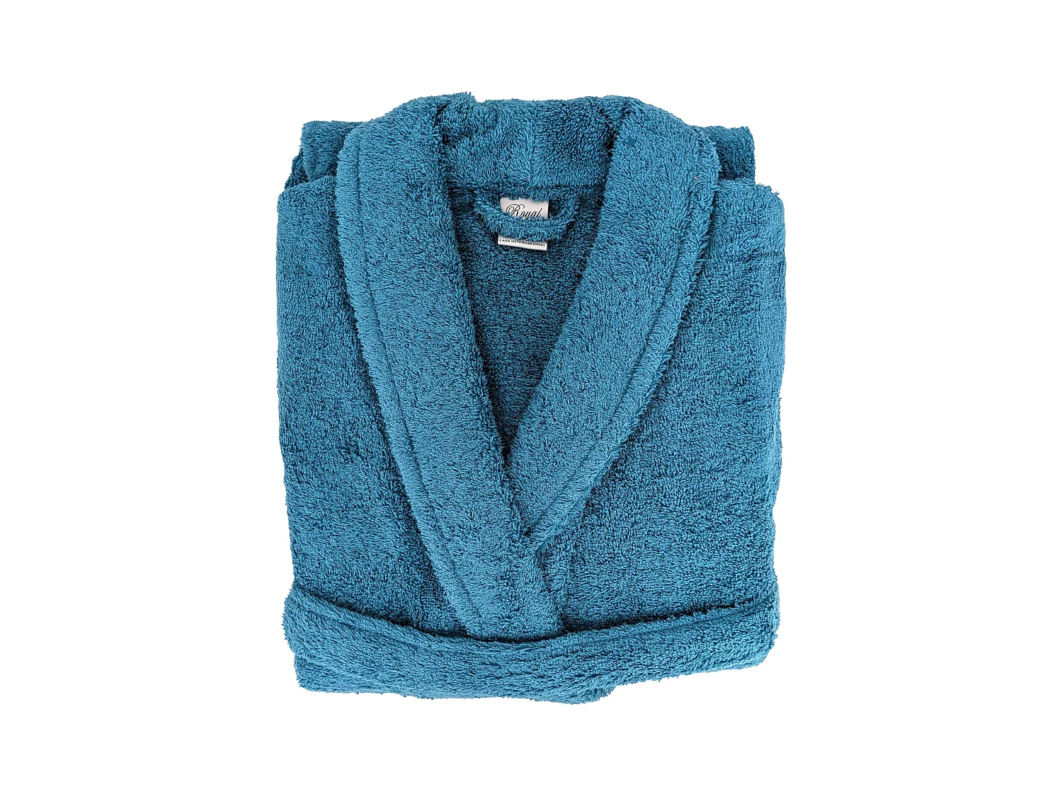 Peignoir col châle ROYAL CRESENT éponge coton taille M bleu céleste